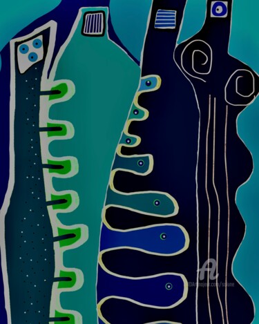 Digital Arts titled "EAU DE PLUIE EAU DE…" by Solune, Original Artwork, Digital Painting