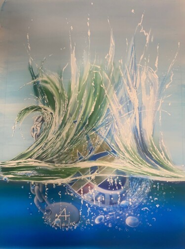 Painting titled "Logo Alpine Renault…" by Roger Dame, Original Artwork, Acrylic