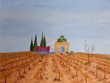 Painting titled "Automne 1996" by Roberto Urbano, Original Artwork, Oil Mounted on Wood Stretcher frame