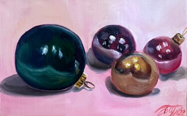 Christmas toys Pittura intitolato "Christmas toys" da Anna Pavlovich-Naneva, Opera d'arte originale, Olio