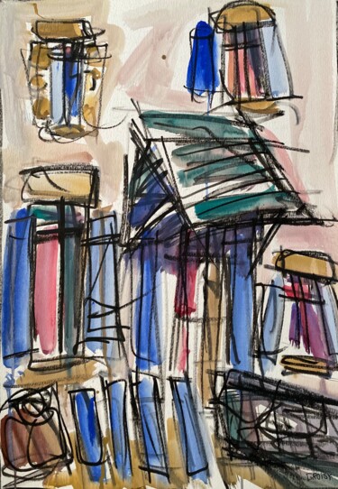 绘画 标题为“Portivy 58” 由Jean-François Groisy, 原创艺术品, 水彩
