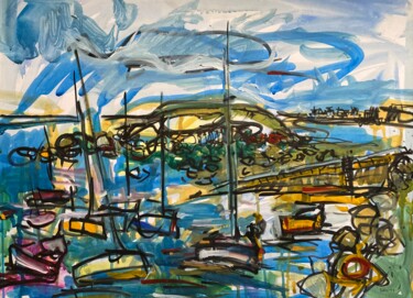 绘画 标题为“Portivy 59” 由Jean-François Groisy, 原创艺术品, 水粉