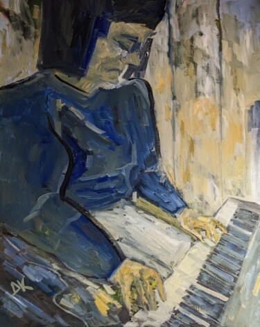 绘画 标题为“Blues” 由Diana Knepper, 原创艺术品, 油 安装在木质担架架上