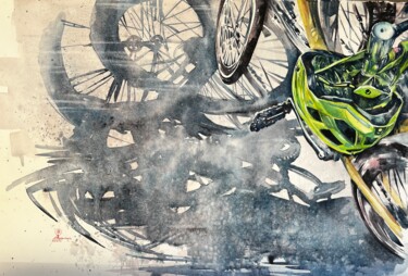 「Velo#6」というタイトルの絵画 Larissa Rogachevaによって, オリジナルのアートワーク, 水彩画