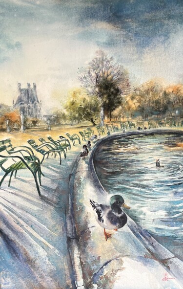绘画 标题为“Paris #3” 由Larissa Rogacheva, 原创艺术品, 水彩