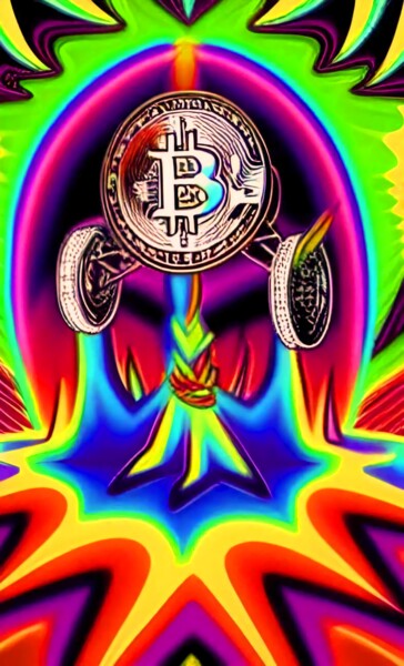 Digital Arts titled "BITCOIN - THE NEW T…" by Mahesh Tolani, Original Artwork, Digital Painting