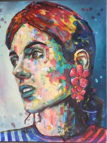 Peinture intitulée "La penseuse de Robin" par Pascal Fairier, Œuvre d'art originale, Acrylique