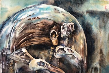 绘画 标题为“Vanitas#6” 由Larissa Rogacheva, 原创艺术品, 水彩