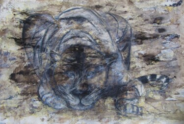 Painting titled "SPECTRE" by Sylvaine Daumont, Original Artwork, Pastel Mounted on Cardboard
