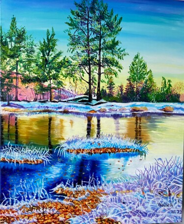 绘画 标题为“Paysage d’hiver” 由Tahira Quliyeva, 原创艺术品, 油