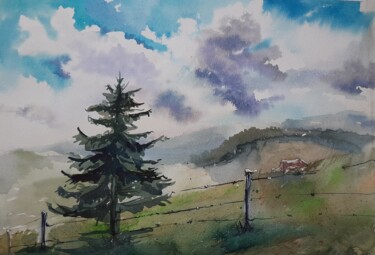 Schilderij getiteld ""In the Karpathian…" door Tanya Yavorska, Origineel Kunstwerk, Aquarel