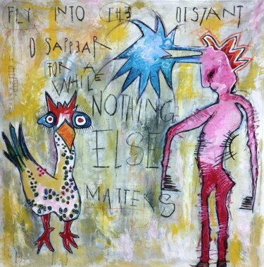 Painting titled "Fly into the distant" by Brazo, Original Artwork, Acrylic