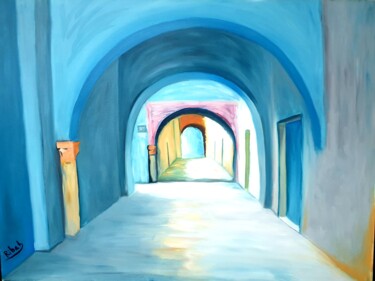 Pittura intitolato "Quelque part dans l…" da Rihab Bader, Opera d'arte originale, Olio