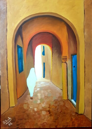 Pittura intitolato "YA NANA" da Rihab Bader, Opera d'arte originale, Olio