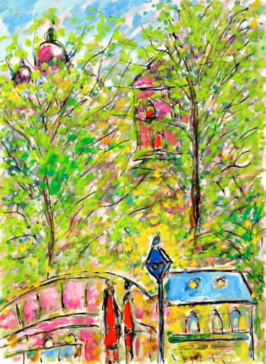 Pintura titulada "La chapelle" por Jean Mirre, Obra de arte original, Oleo