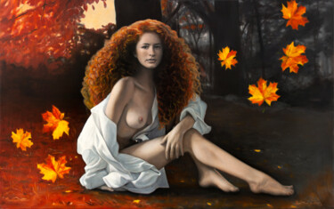 Automne Peinture intitulée "Automne" par Jean-Pierre André Leclercq, Œuvre d'art originale, Huile Monté sur Châssis en bois
