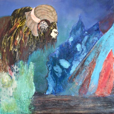 绘画 标题为“LE BISON CASQUE” 由Pascal Valognes, 原创艺术品, 油