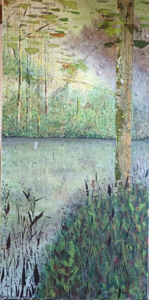Peinture intitulée "Instant crépusculai…" par Emmanuelle Gaillard, Œuvre d'art originale, Acrylique Monté sur Châssis en bois