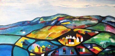 Schilderij getiteld "Grand point de vue" door Jean Rebel, Origineel Kunstwerk, Olie