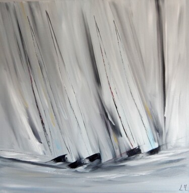 Painting titled "Les ultimes" by Lydie Massou, Original Artwork, Oil