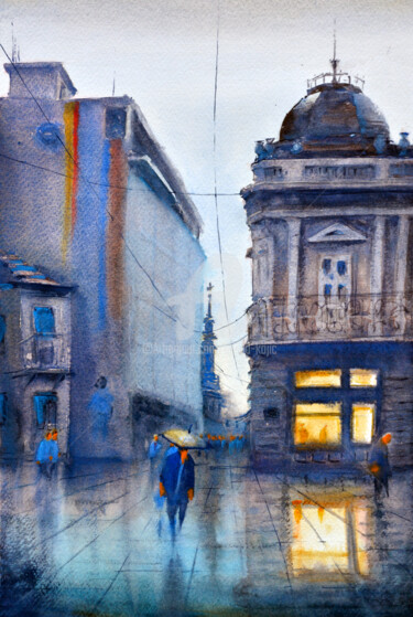 「Hej profesore Beogr…」というタイトルの絵画 Nenad Kojićによって, オリジナルのアートワーク, 水彩画