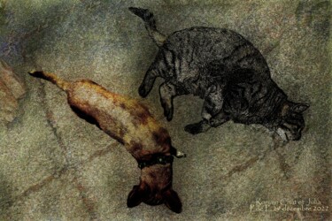 数字艺术 标题为“Romain Chat et Julia” 由Pia De Panicis, 原创艺术品, 数字油画