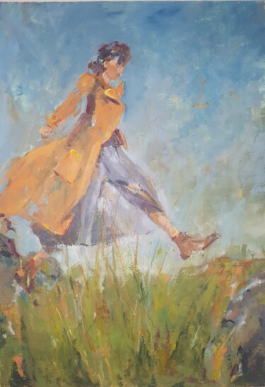 Peinture intitulée "Et Hop!!!" par Isabelle Cotillard, Œuvre d'art originale, Huile Monté sur Châssis en bois