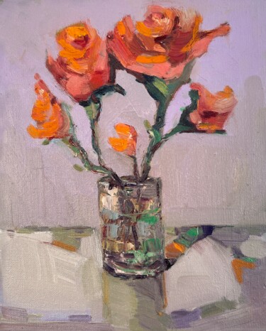 Ζωγραφική με τίτλο "Orange blossom" από Lorena Iavorschi, Αυθεντικά έργα τέχνης, Λάδι