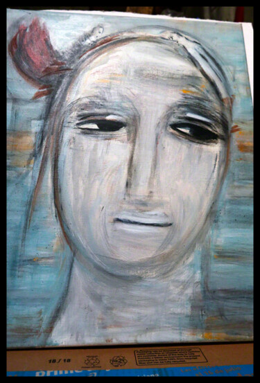 Malarstwo zatytułowany „Angelos,Red messager” autorstwa Okio, Oryginalna praca, Akryl