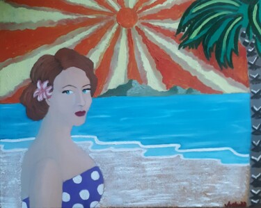 Peinture intitulée "Sunset in paradise" par Justin Myers, Œuvre d'art originale, Huile