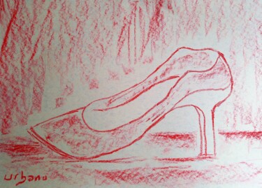 Dessin intitulée "La chaussure rouge" par Roberto Urbano, Œuvre d'art originale, Craie