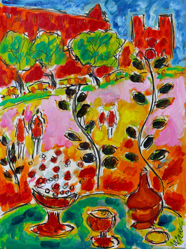 Painting titled "Plaisir de vivre" by Jean Mirre, Original Artwork, Oil