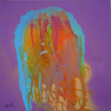 Peinture intitulée "abstrait autoportra…" par Erik Hils, Œuvre d'art originale, Acrylique