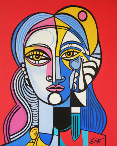 If you’re too tired to talk, stay next to me Peinture intitulée "If you’re too tired…" par Elli Popa, Œuvre d'art originale, Acrylique Monté sur Châssis en bois