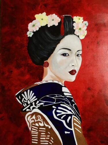 Peinture intitulée "SHIZUKA" par Françoise Augustine, Œuvre d'art originale, Acrylique Monté sur Châssis en bois