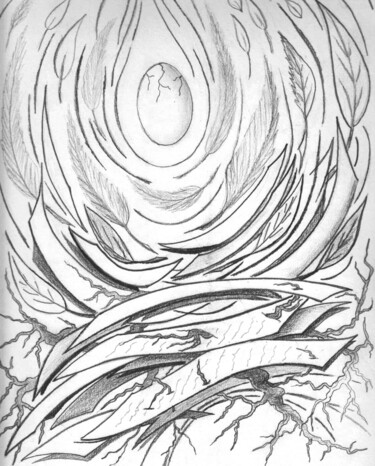Dessin intitulée "dessin- la poésie" par Matray Marie-Christine, Œuvre d'art originale, Fusain