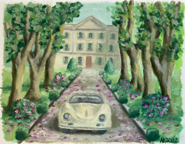 Home Garden Schilderij getiteld "Home Garden" door Anastasia Kurganova, Origineel Kunstwerk, Olie