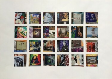 拼贴 标题为“Visages” 由Hélène Ducos, 原创艺术品, 拼贴