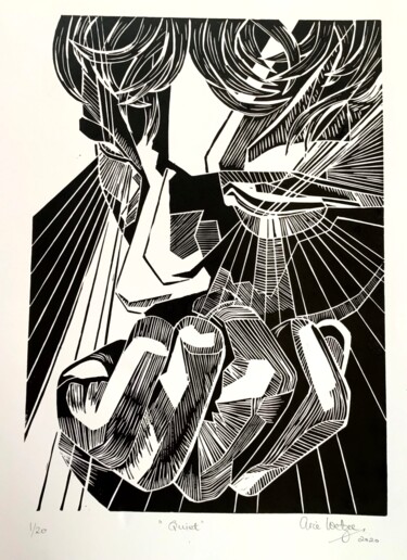 印花与版画 标题为“Quiet” 由Arie Coetzee, 原创艺术品, Linocuts
