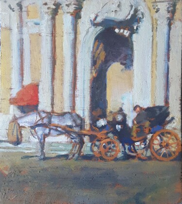 Painting titled "BOTTICELLA ALLO ZOO" by Ruggero Zamponi, Original Artwork, Oil