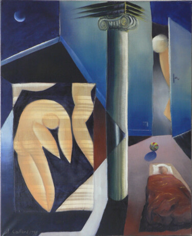 Peinture intitulée "La chambre à coucher" par Samuel Colliard, Œuvre d'art originale, Huile Monté sur Châssis en bois