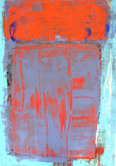 abstraction en bleu orange violet Peinture intitulée "abstraction en bleu…" par Sylvie Loisy, Œuvre d'art originale, Acrylique Monté sur artwork_cat.