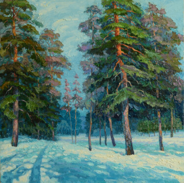 Peinture intitulée "Longue ombre de l'h…" par Sergey Kolokoltsov, Œuvre d'art originale, Huile Monté sur Plexiglas