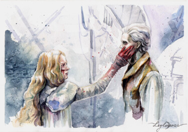 "Crimson Peak" Schilderij getiteld ""Crimson Peak"" door Leyla Zhunus, Origineel Kunstwerk, Aquarel