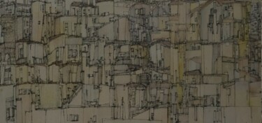 Schilderij getiteld "Urbe" door Onofre Manata, Origineel Kunstwerk, Inkt
