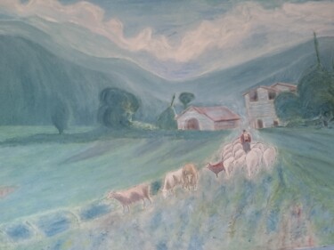 Pittura intitolato "Los corderitos" da Roser Solà, Opera d'arte originale, Olio