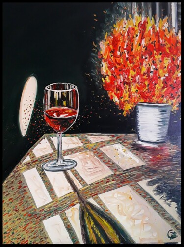 Painting titled "Peaceful Home" by Joy Caloc, Original Artwork, Oil