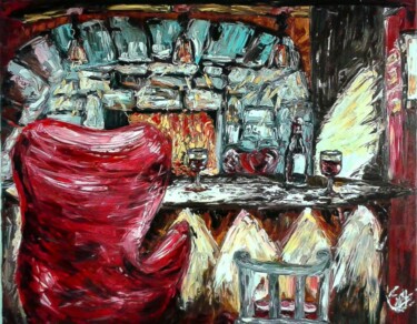 "Le Salon Américain" başlıklı Tablo Joy Caloc tarafından, Orijinal sanat, Petrol