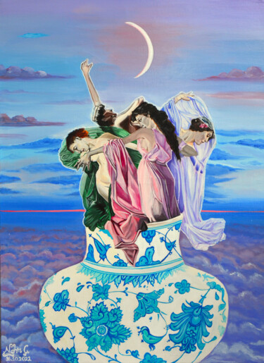 Pittura intitolato "Eleganse İn The Vase" da Nagehan Çalıskan, Opera d'arte originale, Acrilico