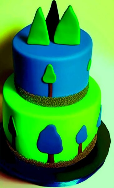 Digital Arts titled "BIRTHDAY CAKES 4" by Mahesh Tolani, Original Artwork, Digital Painting
